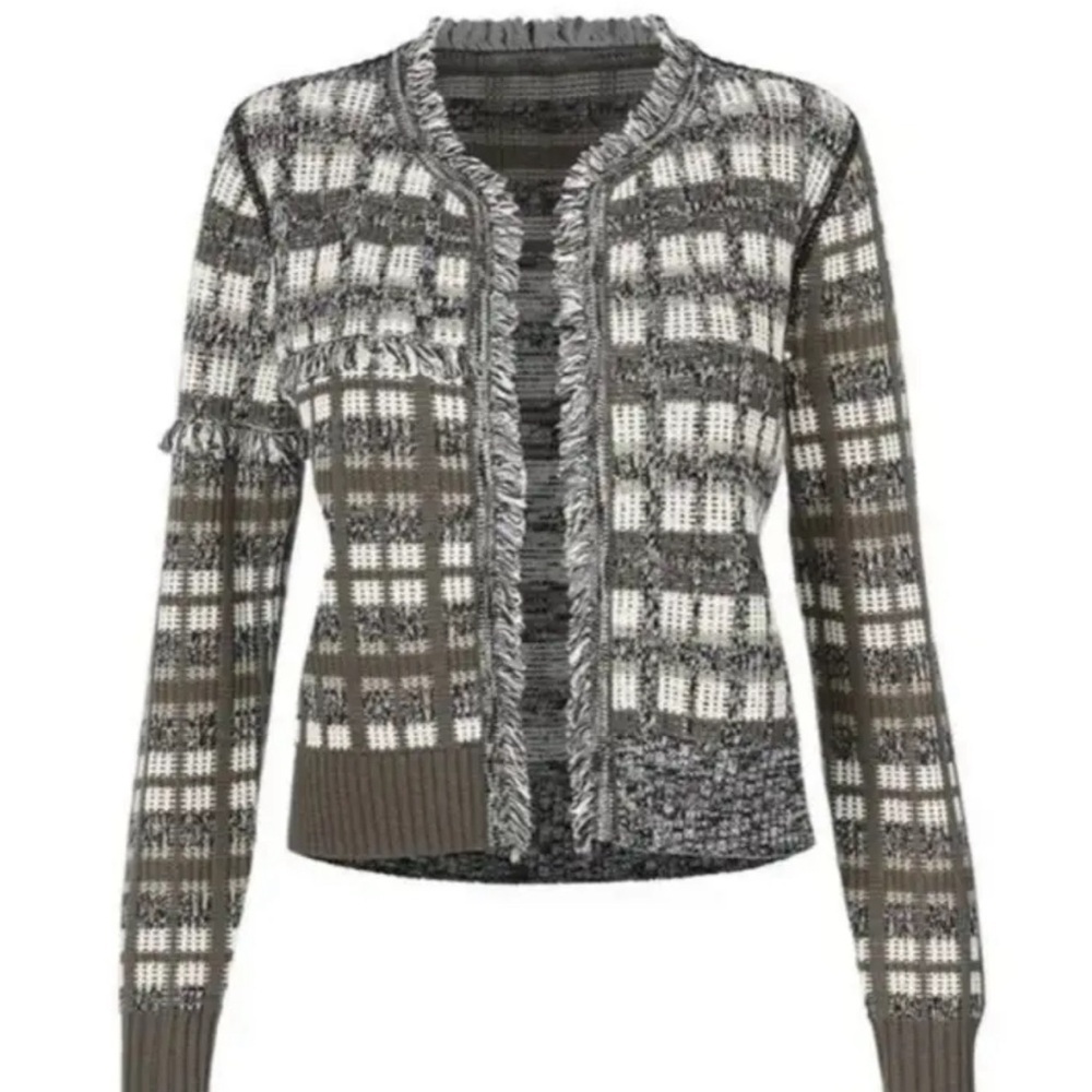 Cabi  Classic Cardigan #4097 Gray Brown White Size Large - Picture 2 of 10
